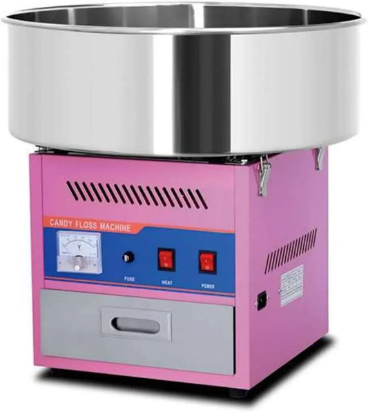 Appareil à Barbe à Papa en Acier Inoxydable - Capacité 1,8 kg/h, Diamètre 50 cm - Parfait pour Événements et Fêtes