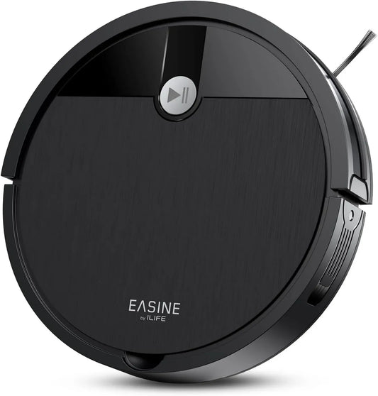 Aspirateur Robot Silencieux E3, Puissance Élevée, Auto-Recharge, Mince et Efficace pour Poils d'Animaux et Sols Durs