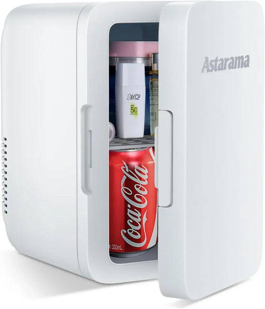 Mini Réfrigérateur Astarama 6L, Silencieux, Chaud/Froid, Portable 12V/220V pour Voiture, Bureau, Chambre