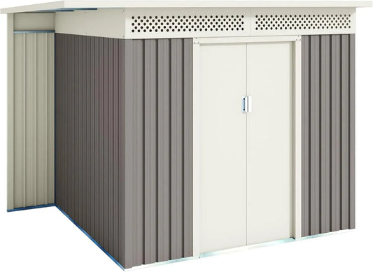 Abri de Jardin Métallique Husavik 5,29m² - Garantie 10 Ans - Dimensions 257x206x187cm