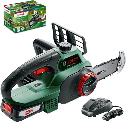 Scie à chaîne sans fil Bosch UniversalChain 18 avec batterie 18V 2,5 Ah et chargeur