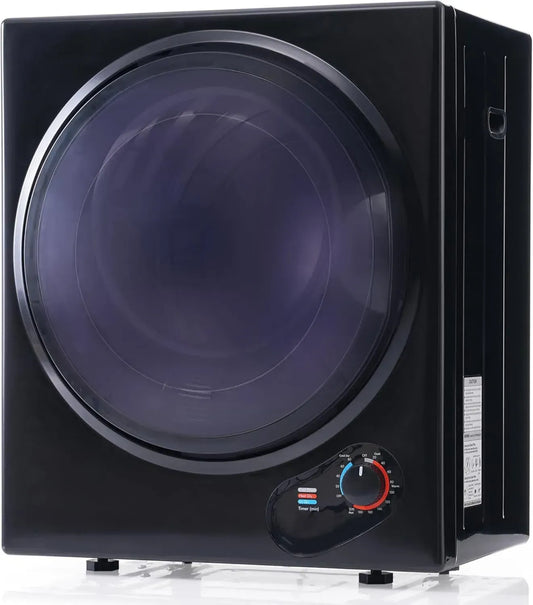 Sèche-linge mural 2,5 kg avec minuterie 200 min, chauffage céramique PTC, tambour inox, double filtration, porte 180°, sécurité surchauffe, ventilation externe, commande frontale facile (Noir)