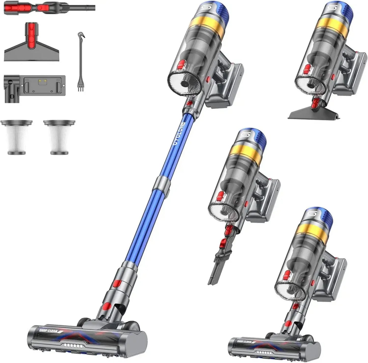 Aspirateur Balai sans Fil X8, Puissance 580W, Autonomie 70 Min, Écran Tactile, Système Anti-Emmêlement, Capacité 1,6L pour Tapis, Sols Durs et Animaux