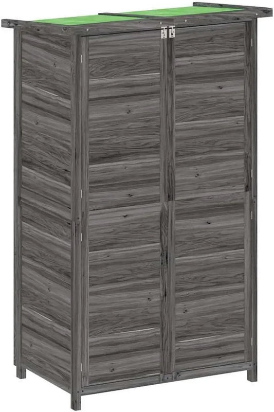 Cabanon de Jardin en Bois de Pin Massif Gris 83x57x140 cm