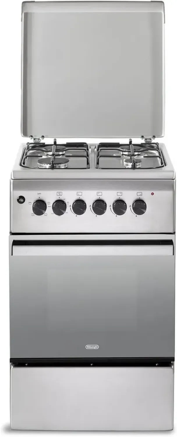 Cuisinière à Gaz avec Four Électrique Inox 4 Feux 50x50 cm Classe A