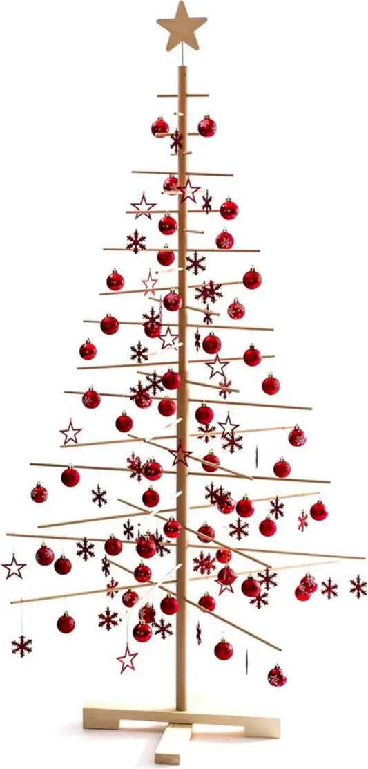 Ensemble Arbre de Noël 190 cm en Bois Naturel