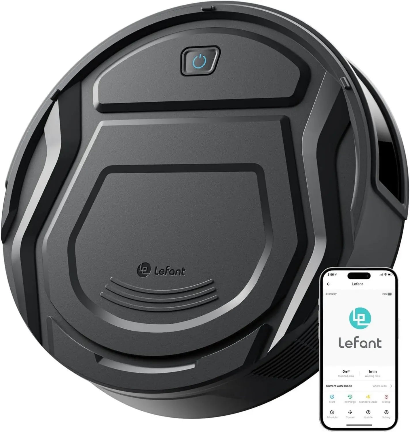 Aspirateur Robot Lefant M210 Pro+ avec Puissance 4000Pa, Autonomie 200 min, Compatible WiFi/App/Alexa, Système d'Évitement d'Obstacles, Design Mince et Silencieux, Parfait pour Animaux et Sols Durs