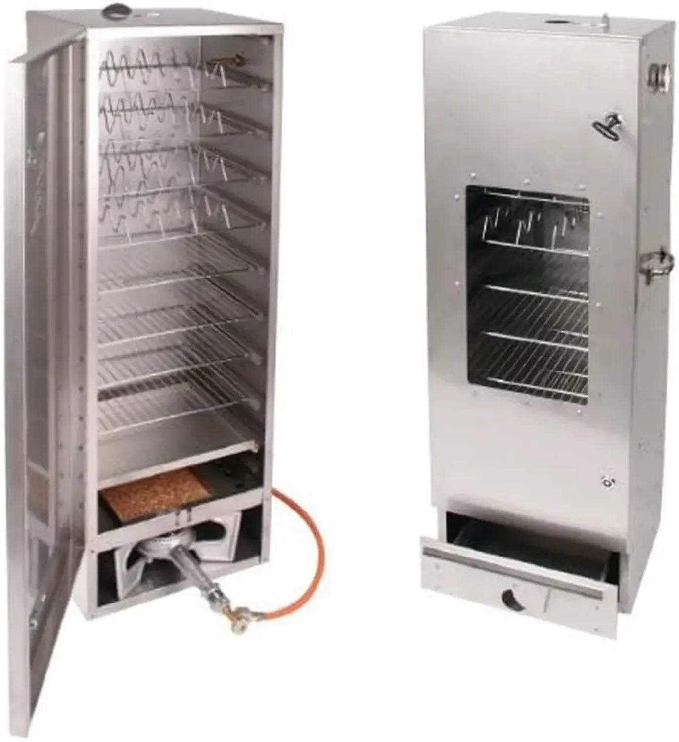 Fumoir en acier inoxydable 120x39x33 cm avec disque de cuisson