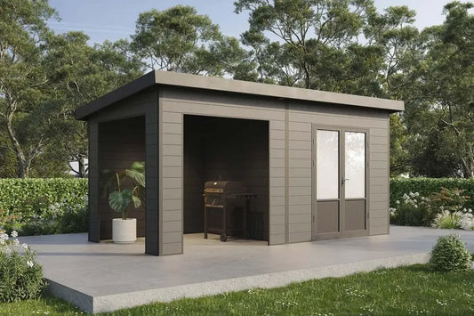 Abri de Jardin WPC Tona 5024 en Anthracite, 28 mm, Finnhaus Wolff