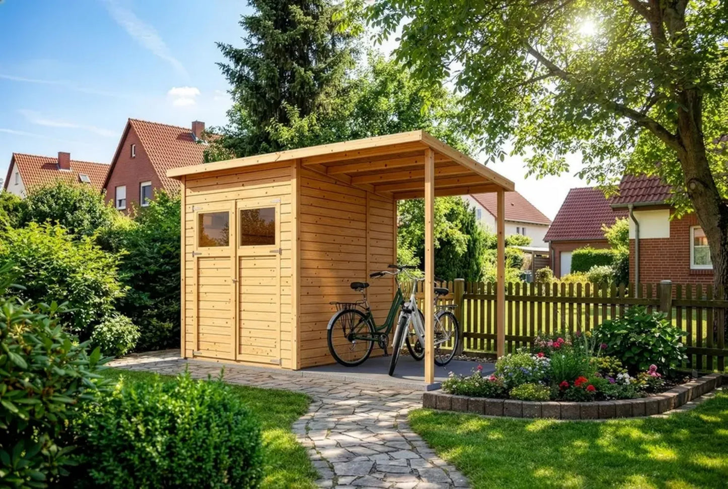 Abri de Jardin en Bois Carlsson Mollie Plus avec Toit Monopente