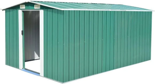 Abri de Jardin Métallique Vert 257x392x181 cm