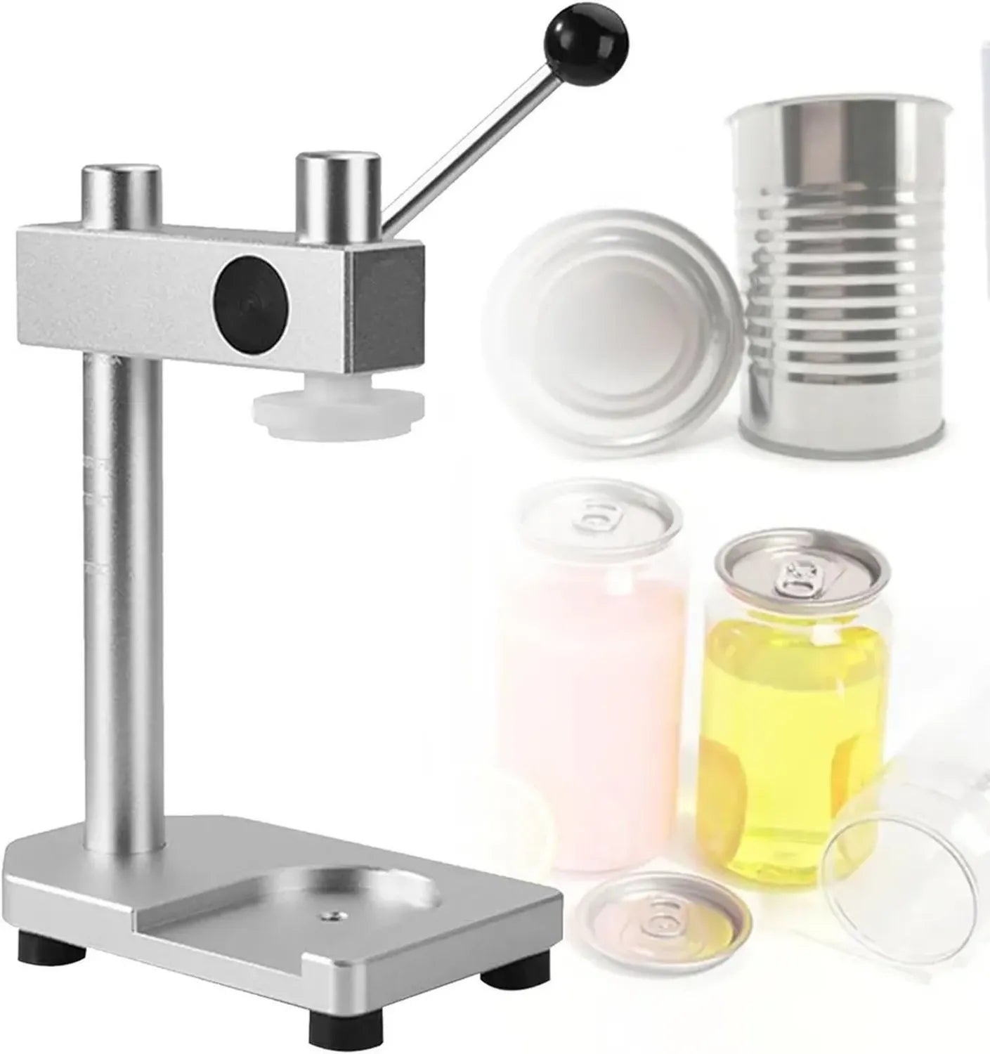 Appareil de scellage pour gobelets et bocaux, sertisseuse manuelle réglable, usage domestique et commercial, base fixe, compatible bocaux de 51 mm
